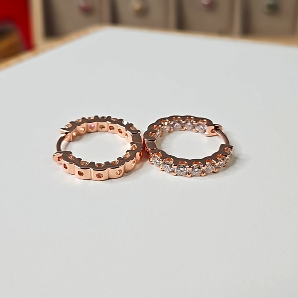 In and Out Huggie 18k Rose Gold Plating, S925